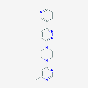 molecular formula C18H19N7 B2639556 3-[4-(6-Methylpyrimidin-4-yl)piperazin-1-yl]-6-(pyridin-3-yl)pyridazine CAS No. 2380144-10-3