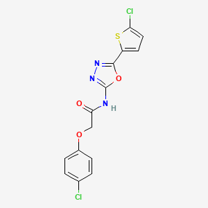 2-(4-chlorophenoxy)-N-(5-(5-chlorothiophen-2-yl)-1,3,4-oxadiazol-2-yl)acetamide