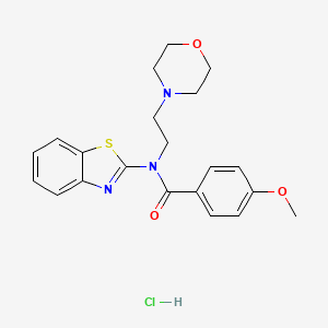 molecular formula C21H24ClN3O3S B2639559 N-(benzo[d]thiazol-2-yl)-4-methoxy-N-(2-morpholinoethyl)benzamide hydrochloride CAS No. 1216912-90-1
