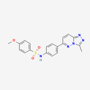 molecular formula C19H17N5O3S B2639566 4-methoxy-N-(4-(3-methyl-[1,2,4]triazolo[4,3-b]pyridazin-6-yl)phenyl)benzenesulfonamide CAS No. 894984-98-6