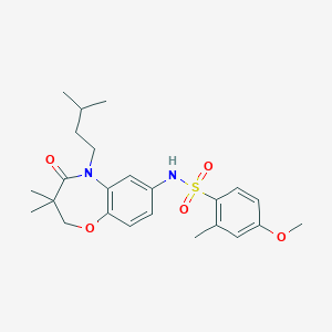 N-(5-isopentyl-3,3-dimethyl-4-oxo-2,3,4,5-tetrahydrobenzo[b][1,4]oxazepin-7-yl)-4-methoxy-2-methylbenzenesulfonamide