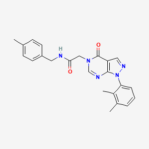 molecular formula C23H23N5O2 B2639574 2-[1-(2,3-二甲苯基)-4-氧代吡唑并[3,4-d]嘧啶-5-基]-N-[(4-甲苯基)甲基]乙酰胺 CAS No. 894993-66-9