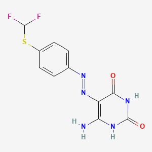 (E)-5-(2-(4-((difluoromethyl)thio)phenyl)hydrazono)-2-hydroxy-6-imino-5,6-dihydropyrimidin-4(3H)-one