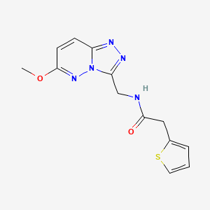 molecular formula C13H13N5O2S B2639579 N-((6-甲氧基-[1,2,4]三唑并[4,3-b]嘧啶-3-基)甲基)-2-(噻吩-2-基)乙酰胺 CAS No. 2034416-02-7