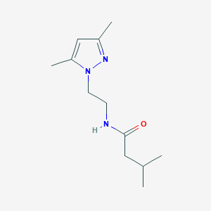 molecular formula C12H21N3O B2639581 N-(2-(3,5-dimethyl-1H-pyrazol-1-yl)ethyl)-3-methylbutanamide CAS No. 1235617-97-6