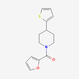 molecular formula C14H15NO2S B2639588 呋喃-2-基(4-(噻吩-2-基)哌啶-1-基)甲酮 CAS No. 1396798-44-9
