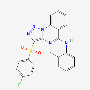 molecular formula C22H16ClN5O2S B2639591 3-[(4-chlorophenyl)sulfonyl]-N-(2-methylphenyl)[1,2,3]triazolo[1,5-a]quinazolin-5-amine CAS No. 866811-50-9