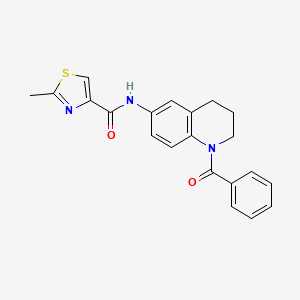 molecular formula C21H19N3O2S B2639592 N-(1-benzoyl-1,2,3,4-tetrahydroquinolin-6-yl)-2-methylthiazole-4-carboxamide CAS No. 1251691-31-2