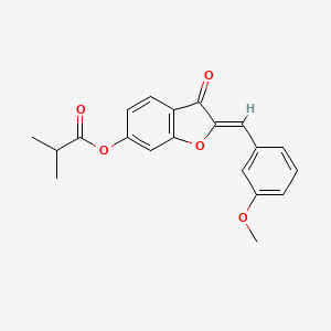 molecular formula C20H18O5 B2639599 (Z)-2-(3-甲氧基亚苄基)-3-氧代-2,3-二氢苯并呋喃-6-基异丁酸酯 CAS No. 858766-72-0