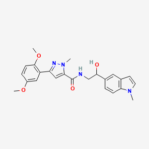 molecular formula C24H26N4O4 B2639609 3-(2,5-dimethoxyphenyl)-N-(2-hydroxy-2-(1-methyl-1H-indol-5-yl)ethyl)-1-methyl-1H-pyrazole-5-carboxamide CAS No. 2034440-33-8