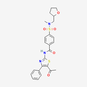 N-(5-acetyl-4-phenylthiazol-2-yl)-4-(N-methyl-N-((tetrahydrofuran-2-yl)methyl)sulfamoyl)benzamide
