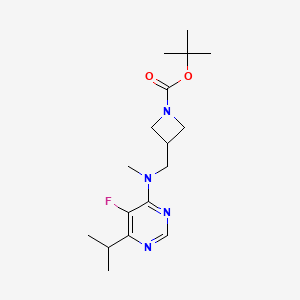 molecular formula C17H27FN4O2 B2639614 Tert-butyl 3-[[(5-fluoro-6-propan-2-ylpyrimidin-4-yl)-methylamino]methyl]azetidine-1-carboxylate CAS No. 2415513-24-3