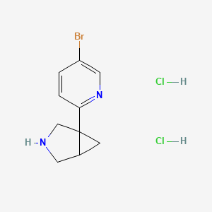 molecular formula C10H13BrCl2N2 B2639629 1-(5-Bromopyridin-2-yl)-3-azabicyclo[3.1.0]hexane;dihydrochloride CAS No. 2490431-92-8