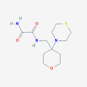 molecular formula C12H21N3O3S B2639630 N'-[(4-Thiomorpholin-4-yloxan-4-yl)methyl]oxamide CAS No. 2415604-31-6