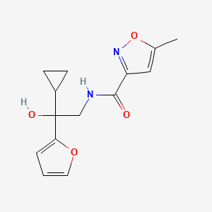 molecular formula C14H16N2O4 B2639634 N-(2-环丙基-2-(呋喃-2-基)-2-羟乙基)-5-甲基异恶唑-3-甲酰胺 CAS No. 1396867-06-3