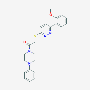 molecular formula C23H24N4O2S B2639645 2-[6-(2-甲氧基苯基)吡啶嗪-3-基]硫代-1-(4-苯基哌嗪-1-基)乙酮 CAS No. 893980-54-6