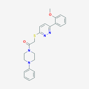 molecular formula C23H24N4O2S B2639645 2-((6-(2-Methoxyphenyl)pyridazin-3-yl)thio)-1-(4-phenylpiperazin-1-yl)ethanone CAS No. 893980-54-6