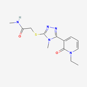 2-((5-(1-ethyl-2-oxo-1,2-dihydropyridin-3-yl)-4-methyl-4H-1,2,4-triazol-3-yl)thio)-N-methylacetamide