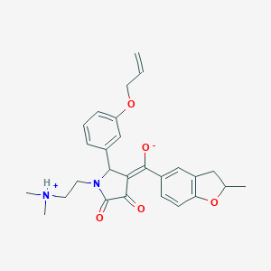 molecular formula C27H30N2O5 B263965 (E)-{1-[2-(dimethylammonio)ethyl]-4,5-dioxo-2-[3-(prop-2-en-1-yloxy)phenyl]pyrrolidin-3-ylidene}(2-methyl-2,3-dihydro-1-benzofuran-5-yl)methanolate 