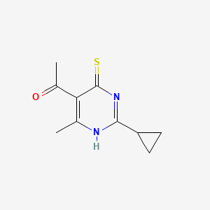 molecular formula C10H12N2OS B2639650 1-(2-Cyclopropyl-4-methyl-6-sulfanylpyrimidin-5-yl)ethan-1-one CAS No. 940820-54-2