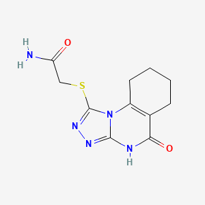 molecular formula C11H13N5O2S B2639655 2-((5-Oxo-4,5,6,7,8,9-hexahydro-[1,2,4]triazolo[4,3-a]quinazolin-1-yl)thio)acetamide CAS No. 921888-40-6