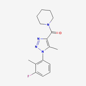 molecular formula C16H19FN4O B2639659 (1-(3-fluoro-2-methylphenyl)-5-methyl-1H-1,2,3-triazol-4-yl)(piperidin-1-yl)methanone CAS No. 1326929-01-4