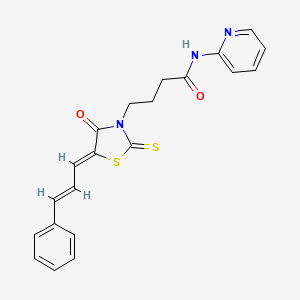 4-((Z)-4-oxo-5-((E)-3-phenylallylidene)-2-thioxothiazolidin-3-yl)-N-(pyridin-2-yl)butanamide