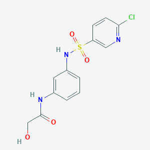 molecular formula C13H12ClN3O4S B2639673 N-[3-(6-chloropyridine-3-sulfonamido)phenyl]-2-hydroxyacetamide CAS No. 1333792-67-8