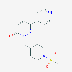 molecular formula C16H20N4O3S B2639675 2-[(1-甲磺酰基哌啶-4-基)甲基]-6-(吡啶-4-基)-2,3-二氢哒嗪-3-酮 CAS No. 2097922-08-0