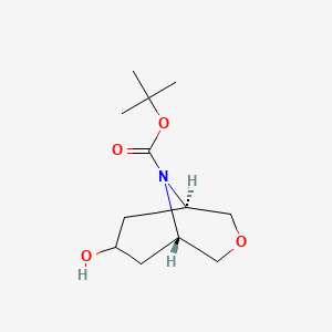 molecular formula C12H21NO4 B2639676 Endo-9-boc-7-hydroxy-3-oxa-9-azabicyclo[3.3.1]nonane CAS No. 652148-14-6