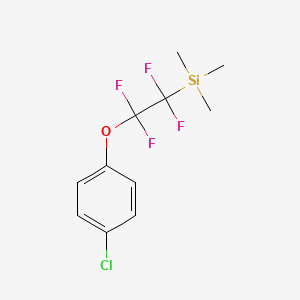 molecular formula C11H13ClF4OSi B2639682 (2-(4-Chlorophenoxy)-1,1,2,2-tetrafluoroethyl)trimethylsilane CAS No. 2185840-33-7