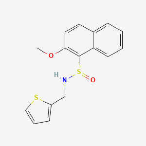 molecular formula C16H15NO2S2 B2639686 2-methoxy-N-(2-thienylmethyl)-1-naphthalenesulfinamide CAS No. 477762-30-4
