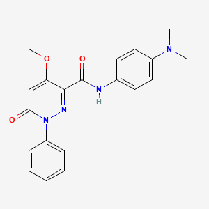 molecular formula C20H20N4O3 B2639687 N-(4-(dimethylamino)phenyl)-4-methoxy-6-oxo-1-phenyl-1,6-dihydropyridazine-3-carboxamide CAS No. 1004393-76-3