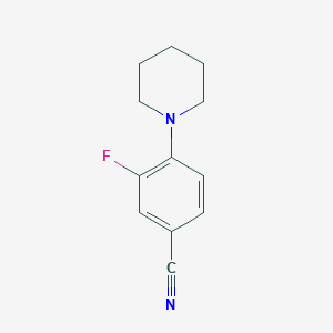 molecular formula C12H13FN2 B2639689 3-Fluoro-4-(piperidin-1-yl)benzonitrile CAS No. 505080-54-6