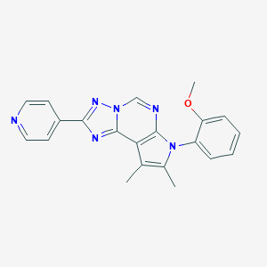 molecular formula C21H18N6O B263969 7-(2-methoxyphenyl)-8,9-dimethyl-2-(pyridin-4-yl)-7H-pyrrolo[3,2-e][1,2,4]triazolo[1,5-c]pyrimidine 