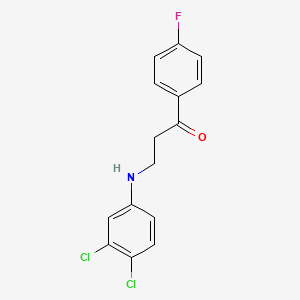 molecular formula C15H12Cl2FNO B2639693 3-(3,4-Dichloroanilino)-1-(4-fluorophenyl)-1-propanone CAS No. 882748-77-8