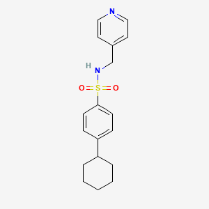 molecular formula C18H22N2O2S B2639696 4-cyclohexyl-N-(pyridin-4-ylmethyl)benzenesulfonamide CAS No. 873588-27-3