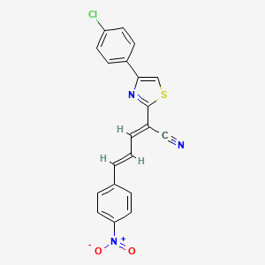 (2E,4E)-2-[4-(4-chlorophenyl)-1,3-thiazol-2-yl]-5-(4-nitrophenyl)penta-2,4-dienenitrile