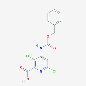 molecular formula C14H10Cl2N2O4 B2639707 3,6-Dichloro-4-(phenylmethoxycarbonylamino)pyridine-2-carboxylic acid CAS No. 2287331-23-9