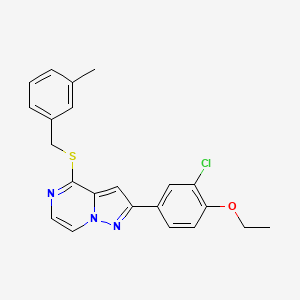 2-(3-Chloro-4-ethoxyphenyl)-4-[(3-methylbenzyl)thio]pyrazolo[1,5-a]pyrazine