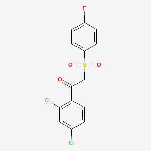 molecular formula C14H9Cl2FO3S B2639711 1-(2,4-Dichlorophenyl)-2-[(4-fluorophenyl)sulfonyl]-1-ethanone CAS No. 344265-00-5