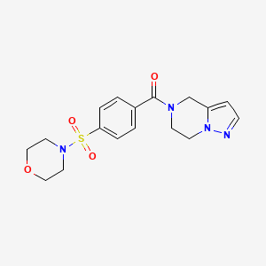 molecular formula C17H20N4O4S B2639716 (6,7-dihydropyrazolo[1,5-a]pyrazin-5(4H)-yl)(4-(morpholinosulfonyl)phenyl)methanone CAS No. 2034237-39-1