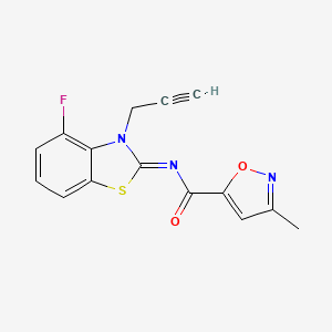 (E)-N-(4-fluoro-3-(prop-2-yn-1-yl)benzo[d]thiazol-2(3H)-ylidene)-3-methylisoxazole-5-carboxamide