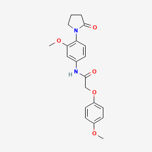 molecular formula C20H22N2O5 B2639724 N-(3-甲氧基-4-(2-氧代吡咯烷-1-基)苯基)-2-(4-甲氧基苯氧基)乙酰胺 CAS No. 938786-27-7