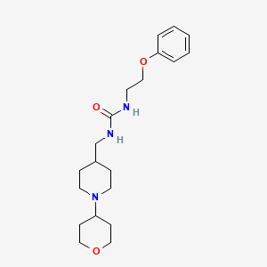molecular formula C20H31N3O3 B2639735 1-(2-苯氧基乙基)-3-((1-(四氢-2H-吡喃-4-基)哌啶-4-基)甲基)脲 CAS No. 2034505-87-6