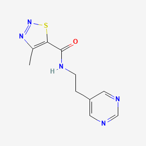 molecular formula C10H11N5OS B2639737 4-甲基-N-(2-(嘧啶-5-基)乙基)-1,2,3-噻二唑-5-甲酰胺 CAS No. 2034342-20-4