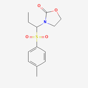 molecular formula C13H17NO4S B2639739 3-{1-[(4-Methylphenyl)sulfonyl]propyl}-1,3-oxazolan-2-one CAS No. 147169-22-0