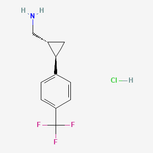 molecular formula C11H13ClF3N B2639741 [(1R,2R)-2-[4-(trifluoromethyl)phenyl]cyclopropyl]methanamine hydrochloride CAS No. 2059913-91-4