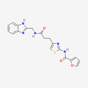 N-(4-(3-(((1H-benzo[d]imidazol-2-yl)methyl)amino)-3-oxopropyl)thiazol-2-yl)furan-2-carboxamide