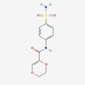 molecular formula C11H12N2O5S B2639754 N-(4-sulfamoylphenyl)-2,3-dihydro-1,4-dioxine-5-carboxamide CAS No. 864938-74-9
